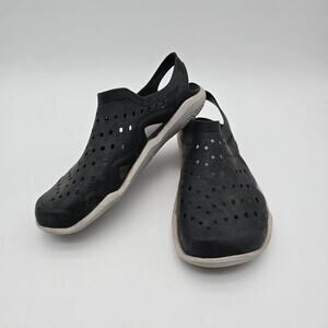 Chaco Sandals Mens Size 9 Black White Shoe Sport Swiftwater Wave Slingback